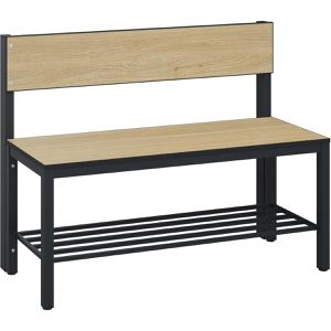 CP-Möbel Umkleidebank 8060-310, Sitzfläche Holz, 100 cm, mit Schuhrost, eiche / anthrazit