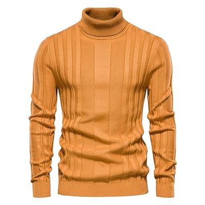 Herren Pullover Strickware Gerippt Stricken Normale Oberteile Farbblock Rollkragen Strickware Neutral Outdoor Bekleidung Frühling Herbst Schwarz Gelb S M L