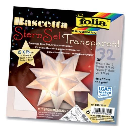Folia Faltblätter Bascetta-Stern midi weiss (115 g/m², 1x) (800/1515)
