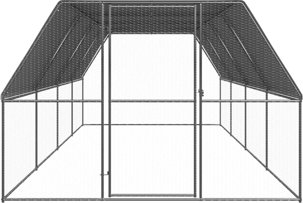 vidaXL Outdoor-Hühnerkäfig 3x8x2 m Verzinkter Stahl