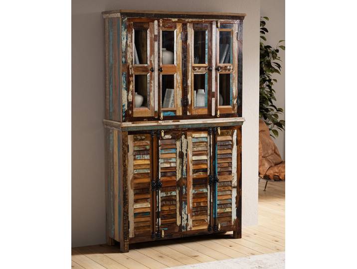 Buffet 122x203cm 'Hawkins' recyceltes Altholz mehrfarbig lackiert