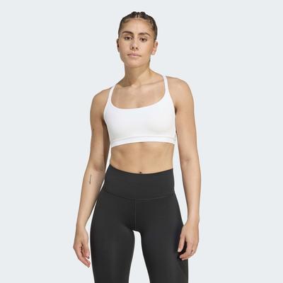 Sport-BH ADIDAS PERFORMANCE "ALL ME SPORT LIGHT SUPPORT BH", Damen, Gr. L, N-Gr, weiß, Obermaterial: 79% Polyester, 21% Elasthan, BHs Sport-BH
