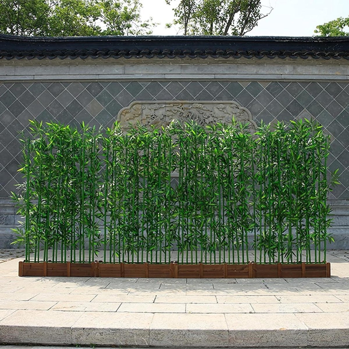 Realistische kunst bamboe planten voor privacy en tuin decoratie - Groen - Hoogte: 100 cm