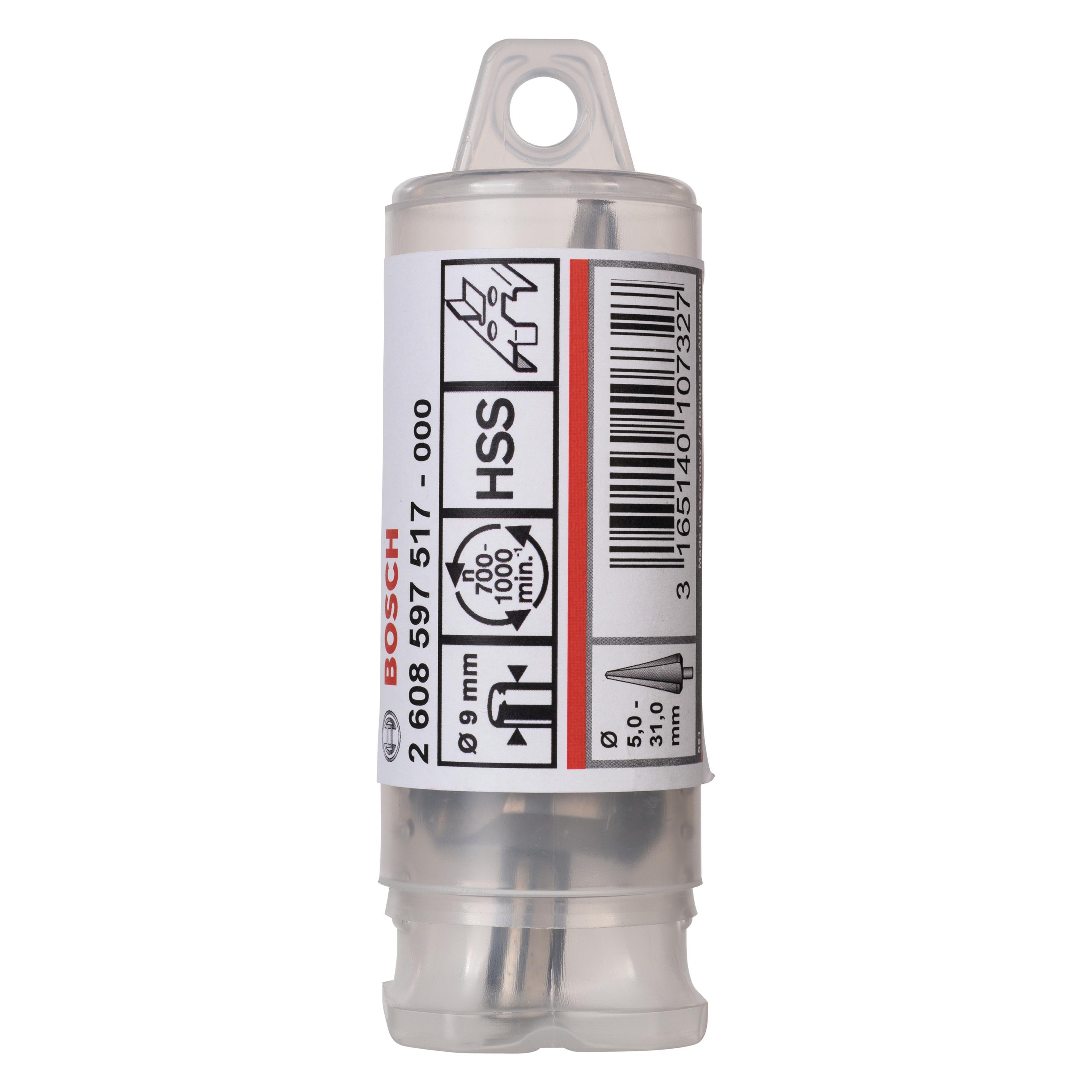 Bosch Professional Zubehör Blechschälbohrer HSS, zylindrisch, 5 - 31 mm, 103 mm, 9 mm (2608597517)