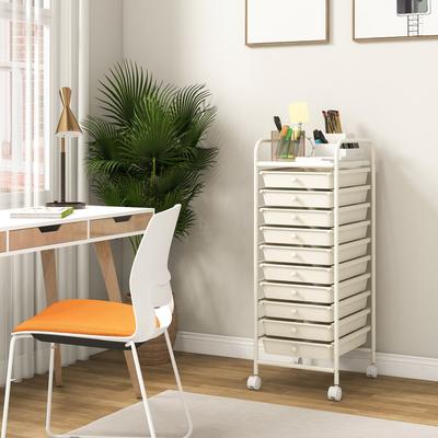 Lirago 10 Drawer Rolling Storage Cart Organizer with 4 Universal Casters
