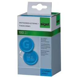 Sigel 100er-Pack Wertmarken »Getränke« blau blau
