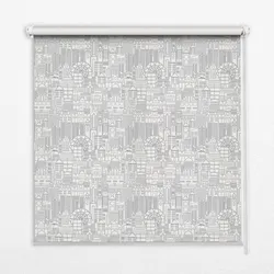 INNENROLLO - Fensterrollo - Rollo - 140x140 cm - Skizze der Stadt