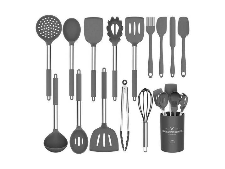 LuxusKollektion Kochbesteck-Set Küchenutensilien-Set 15-teilig Silikon hitzebeständig