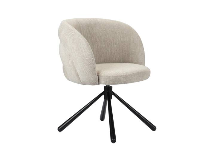 Drehbarer Design Stuhl „Pebble“ mit Armlehnen Beige hell Global Interiors