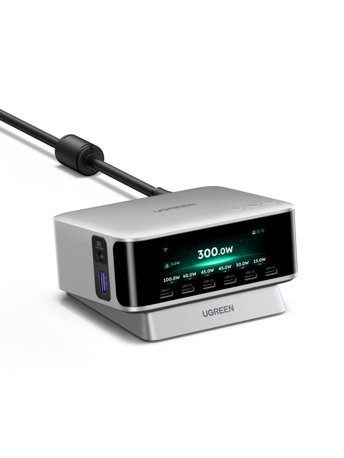 UGREEN Nexode Pro 300W 7-Port GaN Desktop Fast Charger with Smart Display (Incl. USB-C Cable)