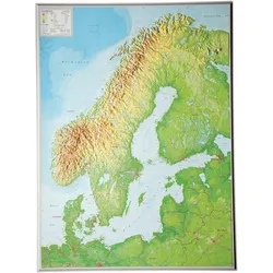 Relief Skandinavien, Landkarte