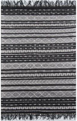 Momeni Otto Handwoven Geometric Black Indoor/Outdoor Rug