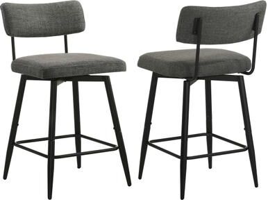 Coaster Levine Fabric Upholstered Swivel Chair (Set of 2)