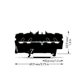 WAGO 2002-1405 Durchgangsklemme 5.20 mm Zugfeder Schwarz 100 St. Package