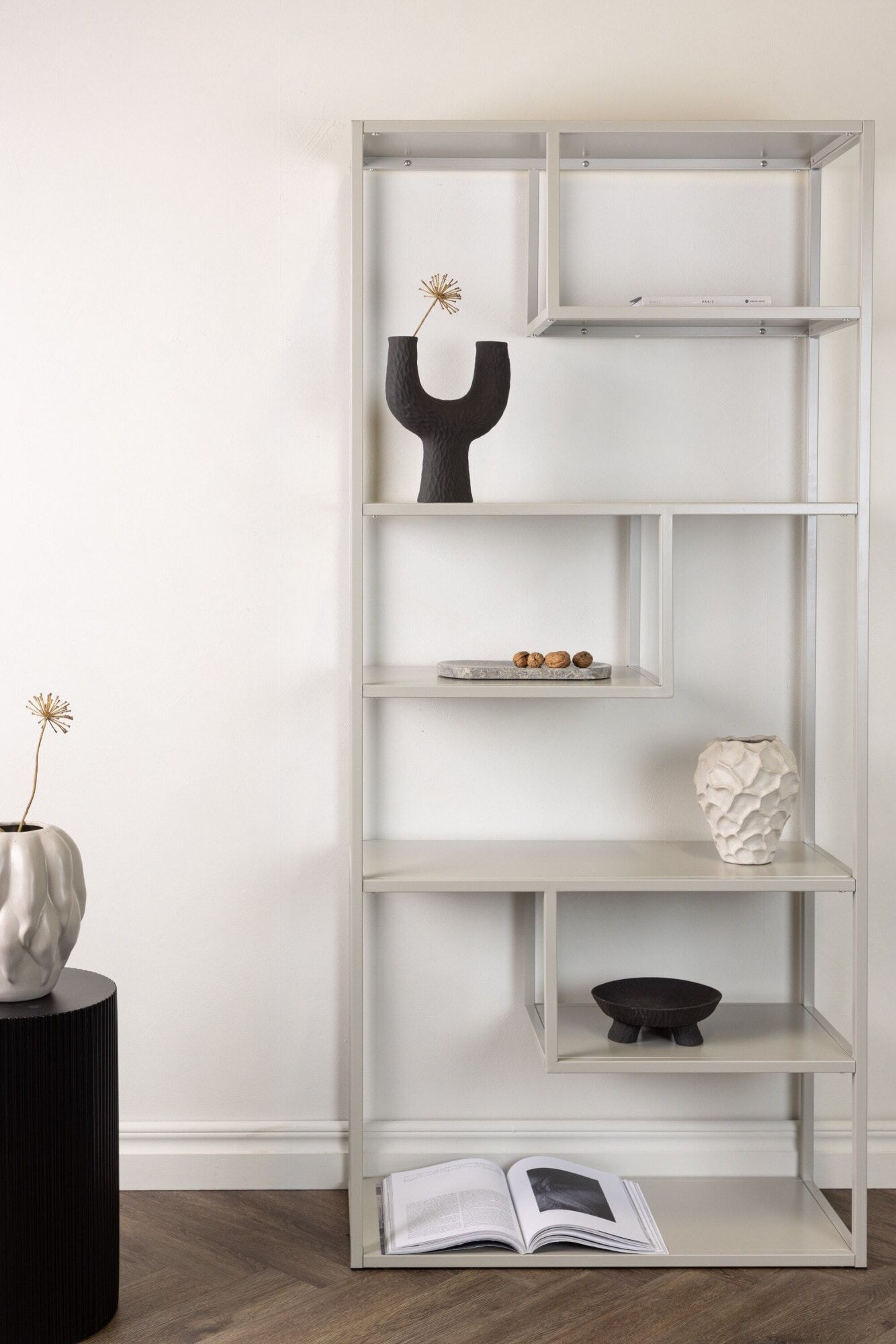 Bücherregal VENTURE HOME "Staal, Bücherregal, mehrere Ebenen, Höhe 190 cm", beige, B:85cm H:188cm, Stahl, Regale, Bücherregal beige B/H/T: 85cm x 188cm