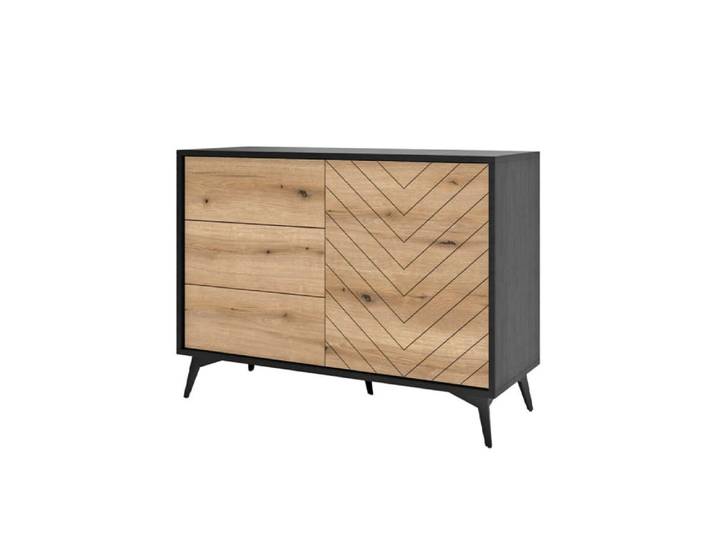 Buffet bas industriel 104 cm bois / noir