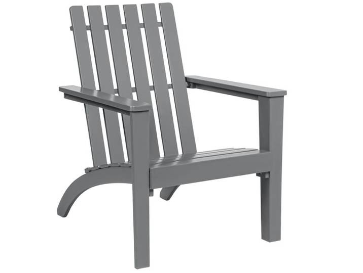 GOPLUS Fauteuil de Jardin Adirondack en Bois d'Acacia -69x73x85CM- Fauteuil Large avec Dossier Confortable Gris
