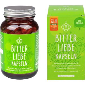 BitterLiebe Bitterstoffe + Calcium, 90 Kapseln, nach Hildegard v. Bingen, hochdosiert, mit 8 Kräutern