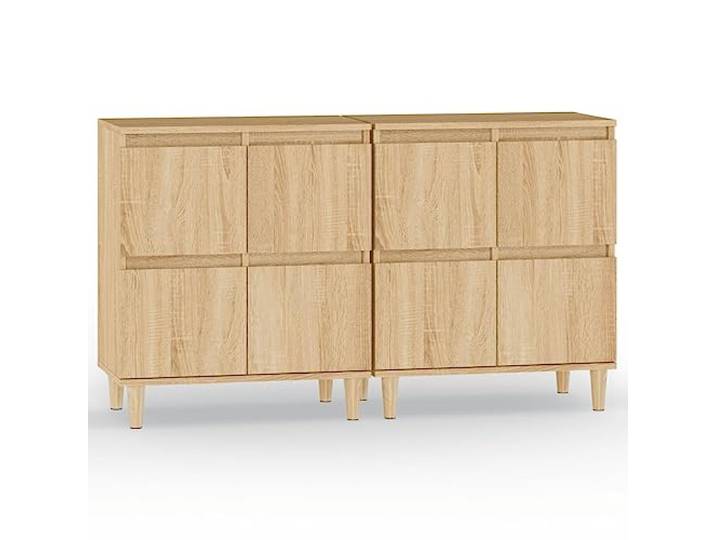 KGFHERENB 2er Set Sideboard Sonoma-Eiche 60x35x70 cm Kommode Flurschrank Kompakte Anrichte für Wohnzimmer und Flur mit 4 Fächern und stabiler Oberplatte für Dekoartikel sowie Fotoalben.