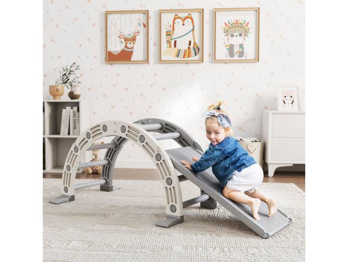 AIYAPLAY Escalade Enfants 4 en 1 Gris/Blanc 164x70x57 cm