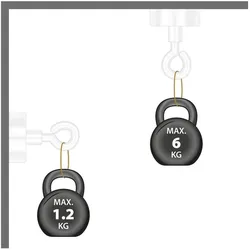 5x Supermagnete, Magnet, Ösenmagnet (3x)