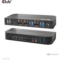 Club 3D CSV-7210, KVM Switch, Schwarz