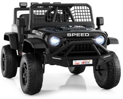 Costway 24V Ride On Car for Kids with Parent Remote Control and Music-Black