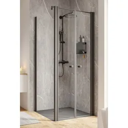 Schulte  Dusche  ExpressPlus  Garant  2.0  Pendeltür  inkl.  Seitenwand  800/800  mm  -  Mattschwarz  -  Türanschlag  rechts
