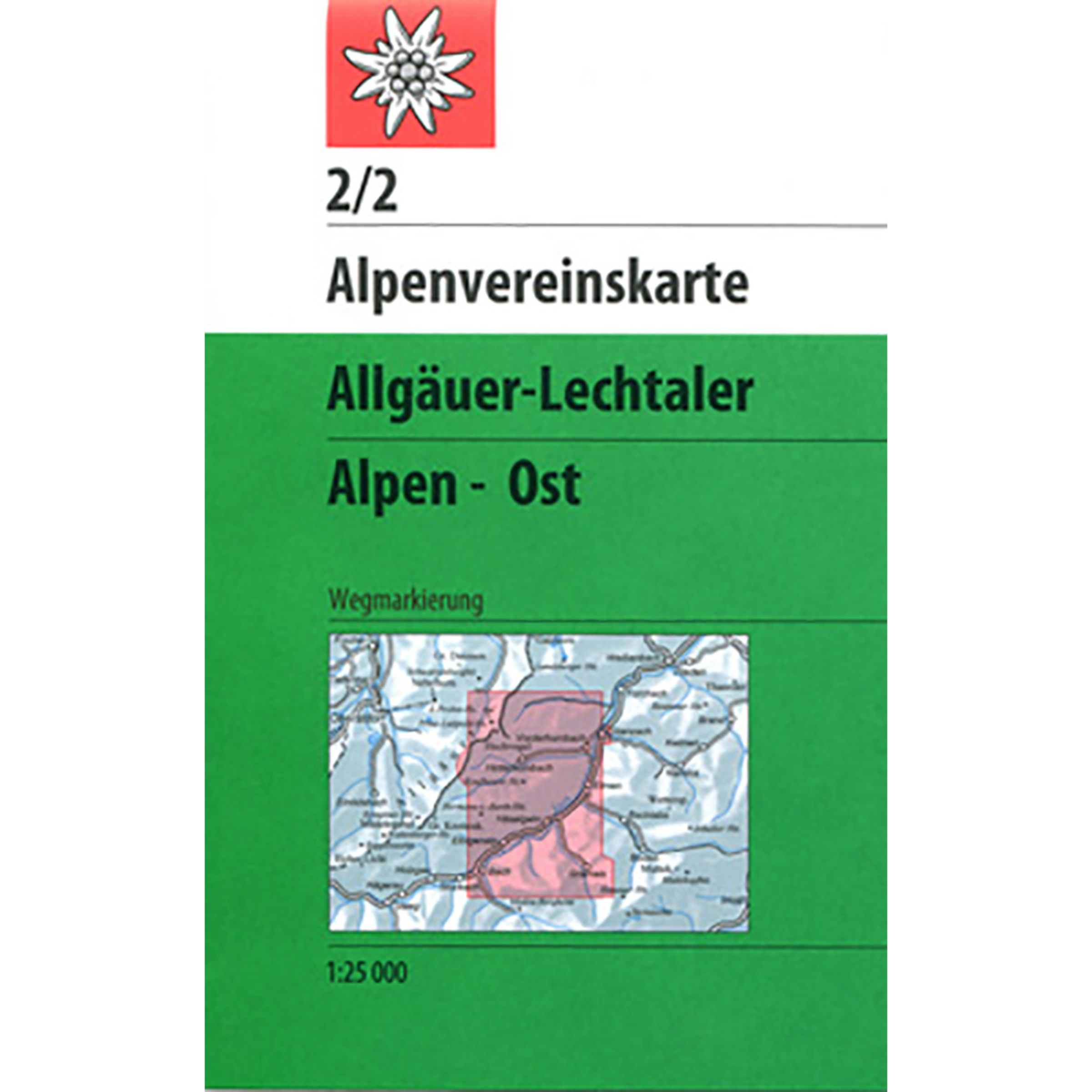 DAV AV-Karte 2/2 Allgäuer- Lechtaler Alpen Ost Topografische Karten 9. Aufl. 2017