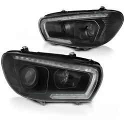 Scheinwerfer LED Tagfahrlicht passend für VW Scirocco 3 Bj. 08-14 Schwarz  dynamischer Blinker