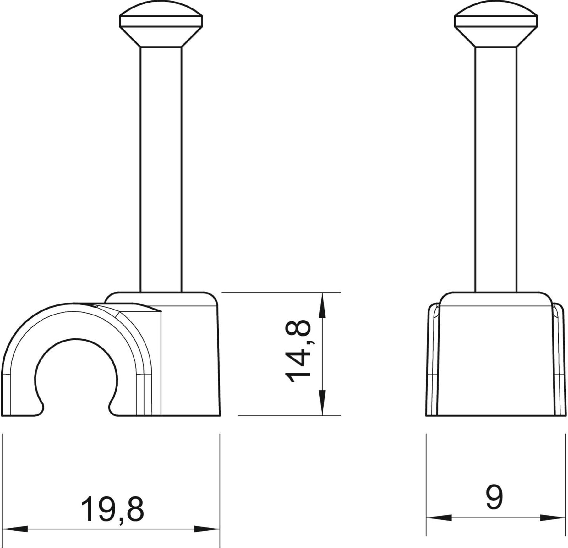 OBO Bettermann Iso-Nagel-Clip 12mm 2012 45 LGR (2228033)