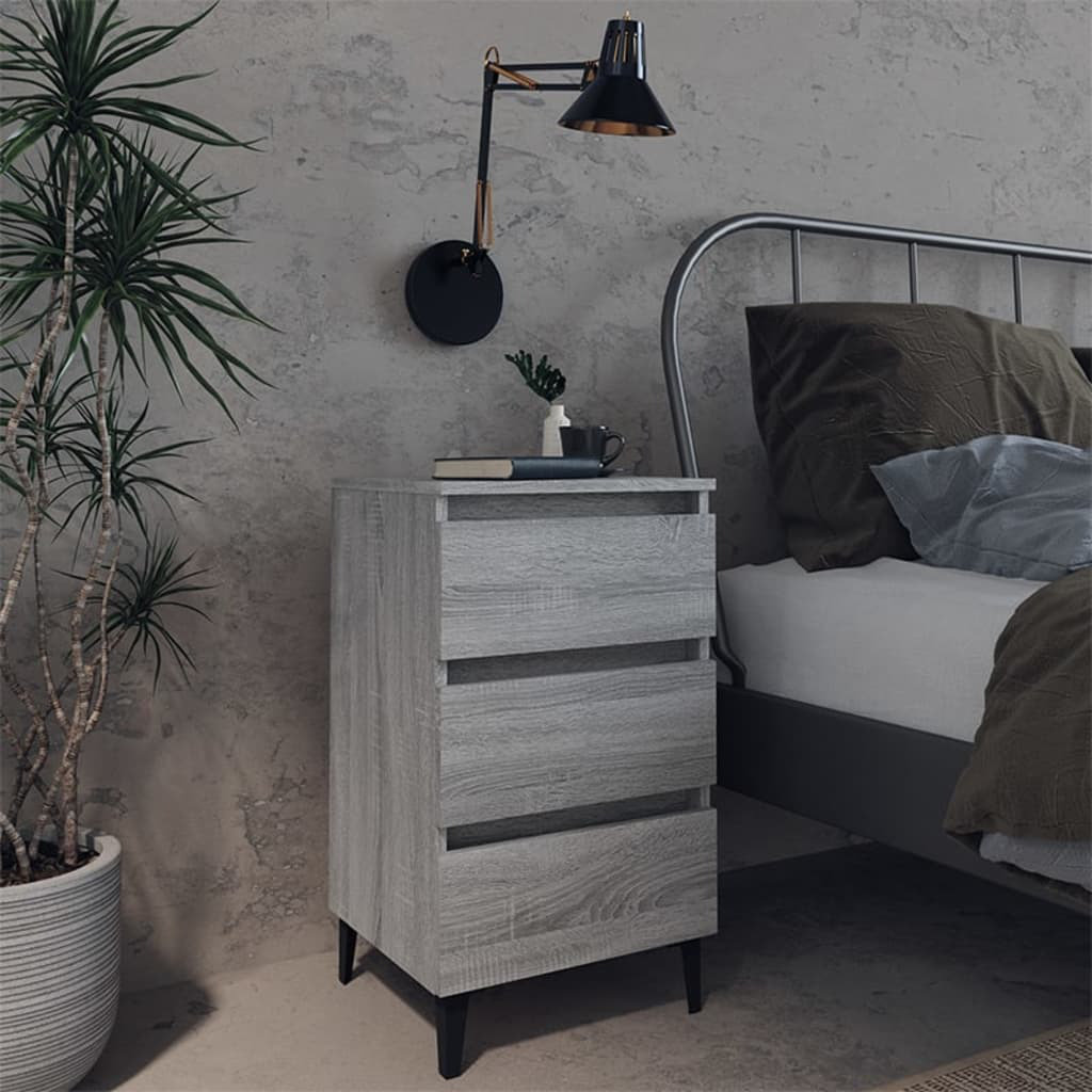 Rio Pythagoras 40 cm W Bedside Table Grey Sonoma 69cm H X 40cm W X 35cm D