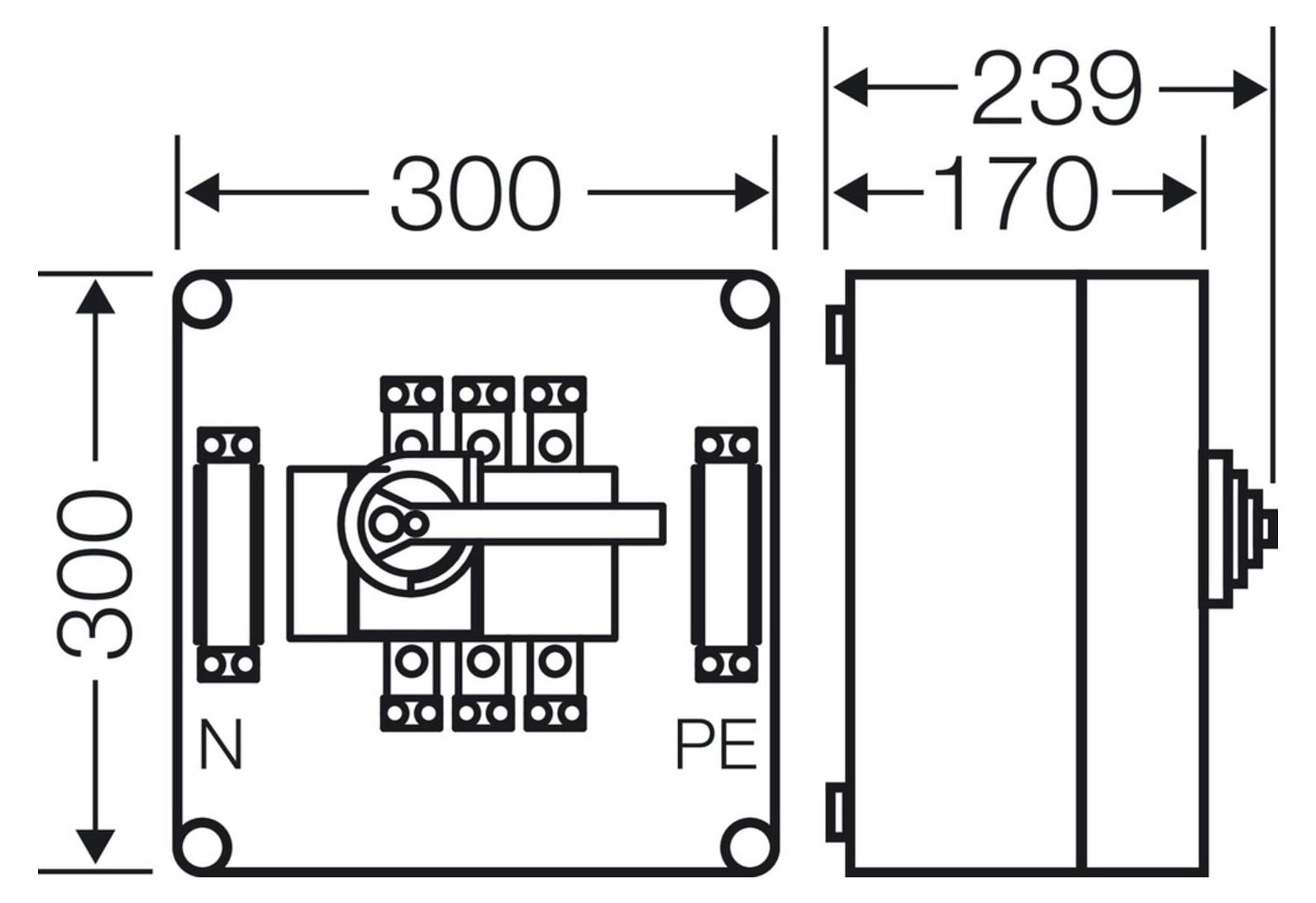 HENSEL HENS Lastsch-Gehäuse 160A 3POL. MI7256 +Pe+N metrische Vorprägung