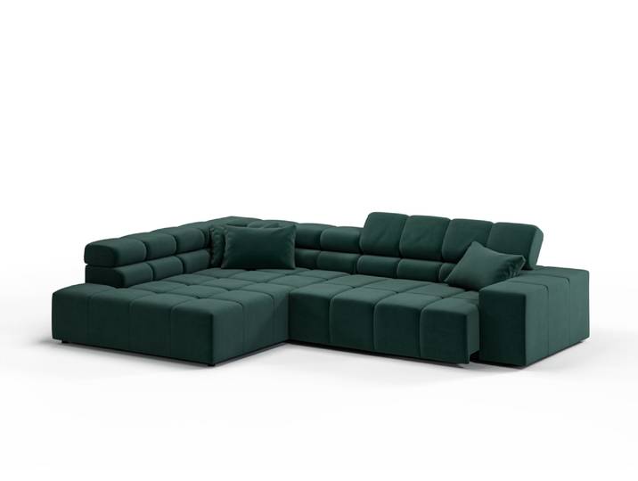 Candy Oregon Velvet Ecksofa motorische Sitztiefenverstellung