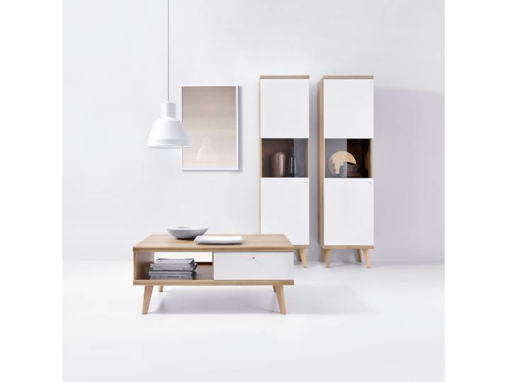 Wohnzimmer-Set Wohnzimmer Set – PRIMO – 3-teilig – Weiß / Sonoma