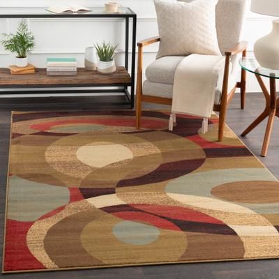 Livabliss Hand-woven Grapevine Geometric Circles Plush Area Rug