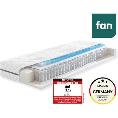 Taschenfederkernmatratze FAN "Solina Top T, 90x200 & mehr, 7 Zonen Wendematratze in 2 Härten", weiß, B:90cm H:22cm L:200cm, Bezug: 100% Polyester. Steppfüllung: 100% Polyester, Matratzen, Taschenfederkernmatratze, Haus & Garten Test "GUT", getestet...