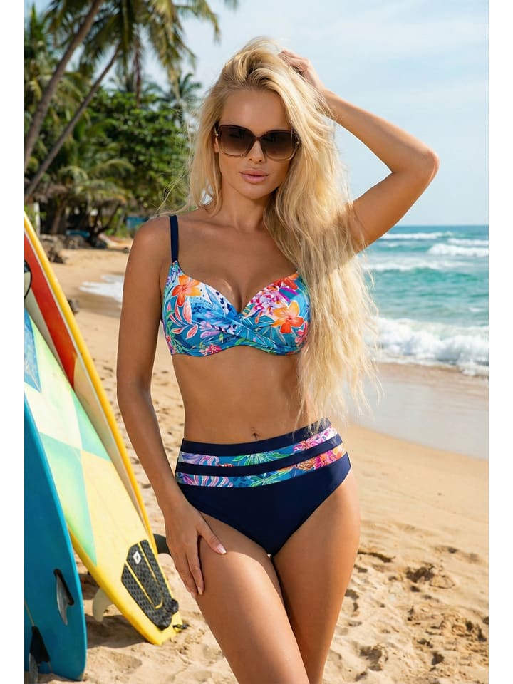 Aquarilla Bikini in Dunkelblau/ Bunt - 40D-Cup