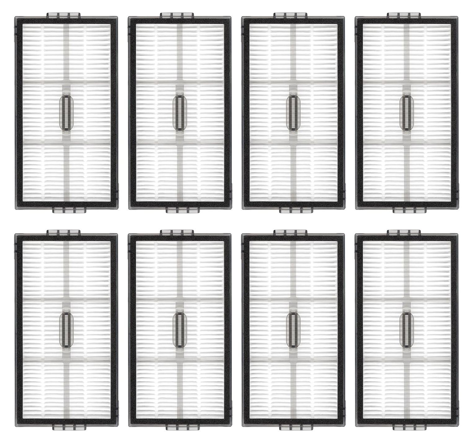 Dripio Set van 8 HEPA-reservefilters voor Roborock Saros 10R, Saros 20 en Qrevo Edge 2