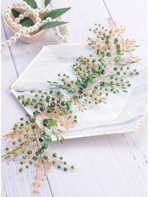 Uplifted Finds Bohe Green Vine Bridal Headband Crystal Headdress And Earrings Wedding Hair Accessories headband