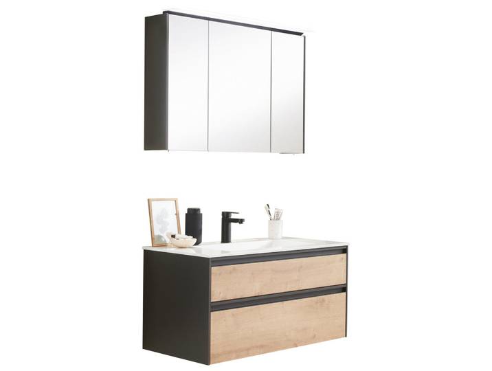 Novel Badezimmer, 2 Schublade(n) Schubladen, 93.2 cm, Goldenes M, Badezimmer, Badmöbelsets & Badmöbelserien, Badmöbel-Sets