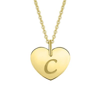 Kette mit Anhänger ONE ELEMENT "Herz mit Gravur C Buchstaben Anhänger aus 333 Gelbgold", gold, Halsketten, Damen, Gelbgold 333 Gold, Gelbgold 333, Gold, Liebevoll gearbeitet – ein schönes Geschenk für besondere Momente