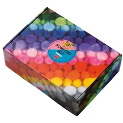 folia Pompons Mix »JUMBO BUNT« 200 g mehrfarbig