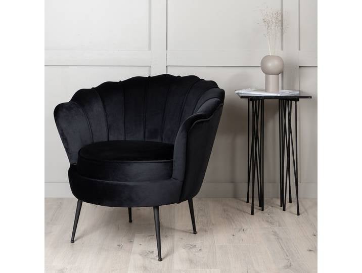 Fauteuil Calais Noir/Noir Velours 83 x 76 x 77cm