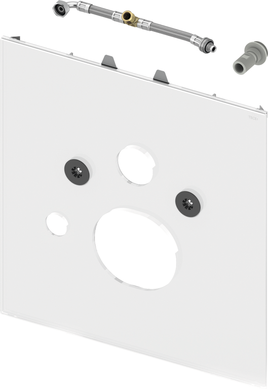 Plaque de montage WC TECElux 9650104 Verre TECElux blanc , pour WC lavant Aquaclen Sela