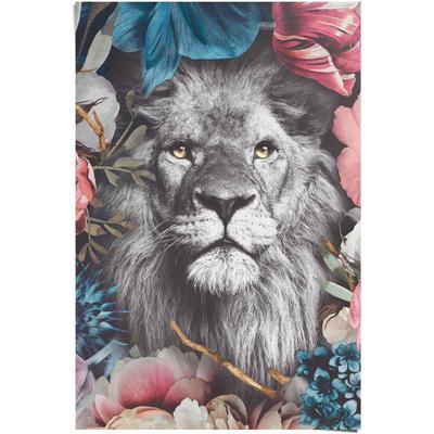 Poster REINDERS "Löwe Blumenkranz - Pflanzen - Farbenfroh", bunt (farbe bild(er): mehrfarbig), B:61cm H:91,5cm, Papier, Bilder, Poster