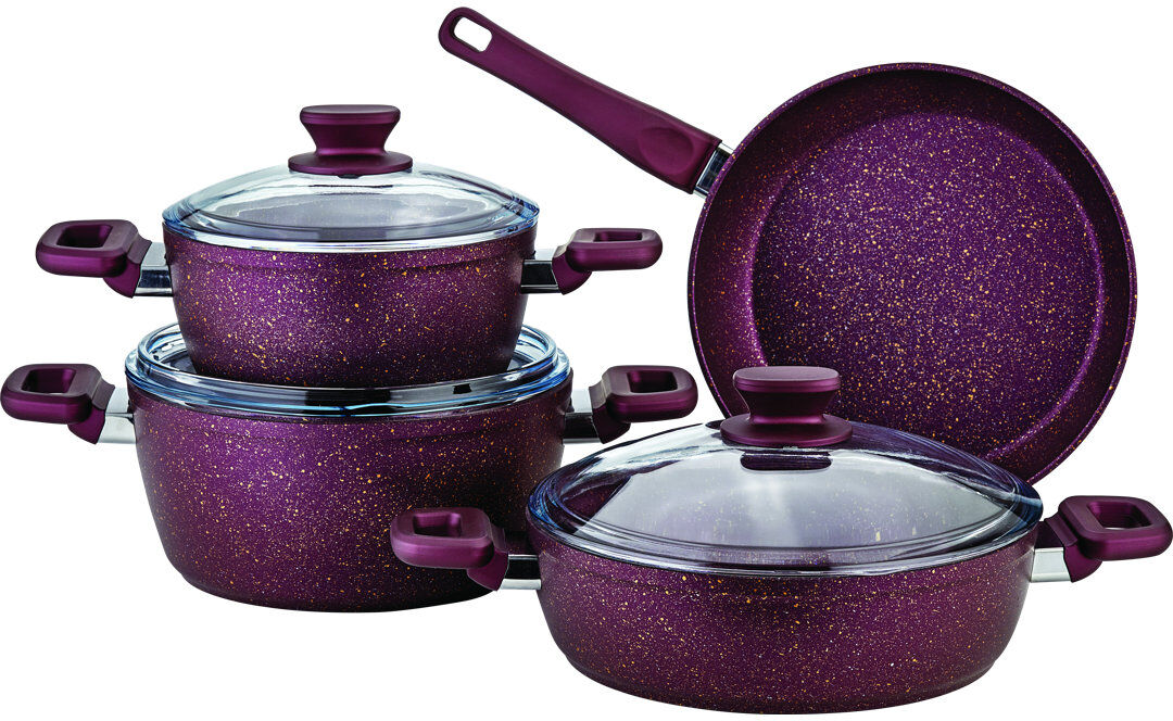 Belfry Kitchen Kellen 7 - Piece Non-Stick Cookware Set Purple 7