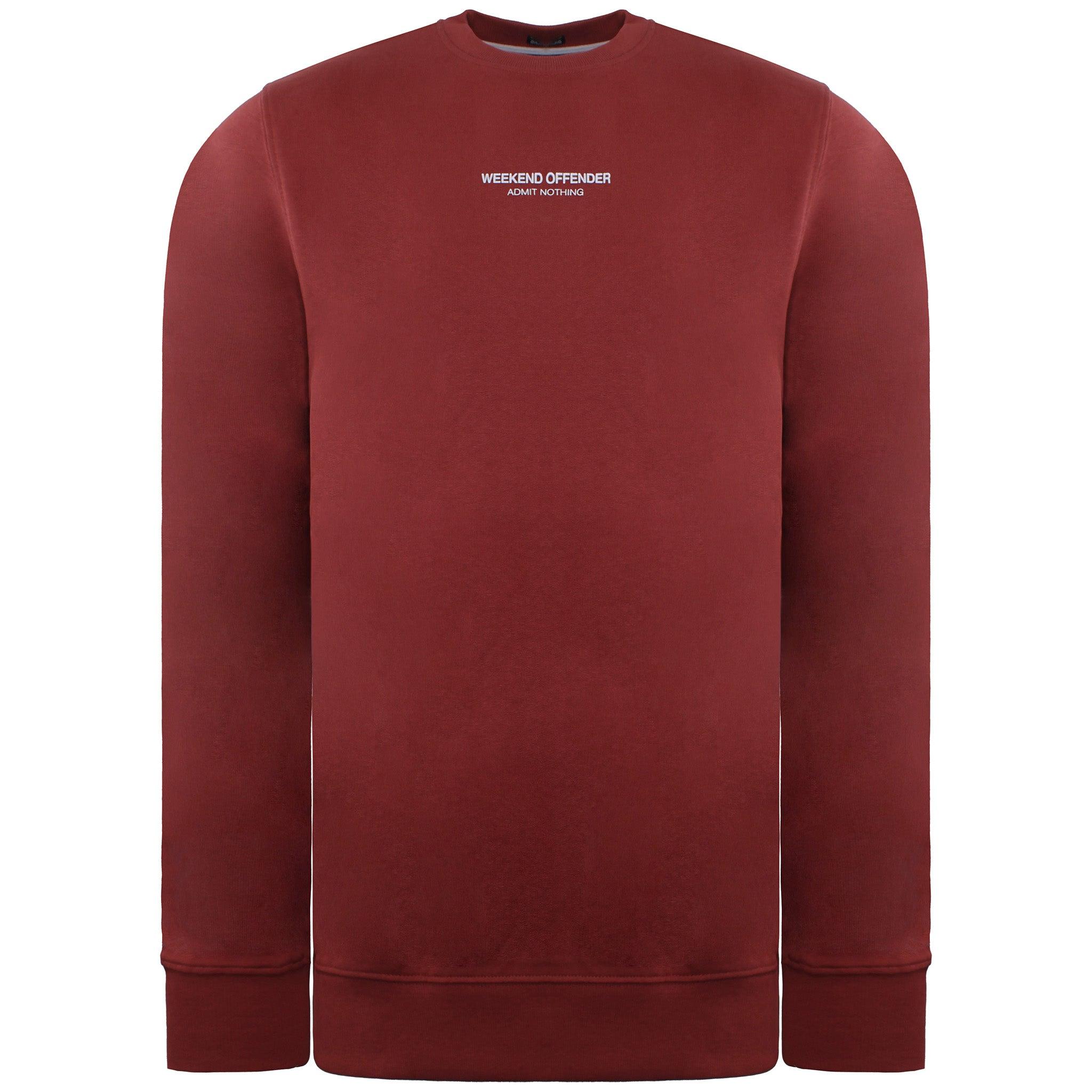 Weekend Offender Logo Herren Dunkelroter Pullover