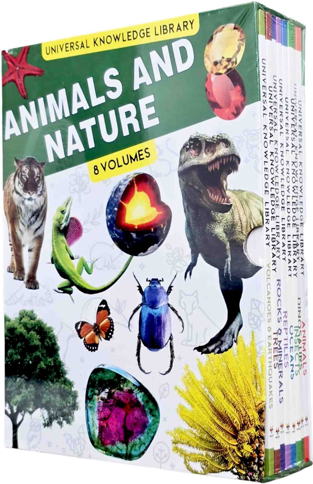 Universal Knowledge Library Series: Animals and Nature 8 Books Collection Set - Ages 7+ - Paperback Fox Eye Publishing