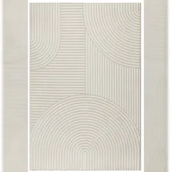 Kurzflorteppich CETINA Geometrisch Polypropylen-Polyester saugrobotergeeignet Wohnzimmerteppich 120x170 cm Creme | Kadima Design